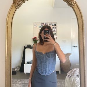 Urban Outfitters Top Out From Under Modern Love  Lace Corset Size Medium Slate